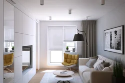 Living room in a studio apartment in a modern style photo