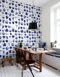 How to combine wallpaper in the kitchen interior