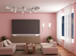 Plain wallpaper in the living room interior photo