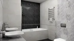Gray Porcelain Tiles In The Bathroom Design Photo