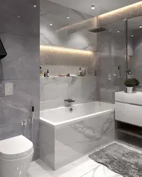 Серый керамогранит в ванной комнате дизайн фото