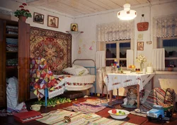 Rustik Yataq Otağının Daxili Fotoşəkili