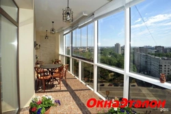 Panoramic windows on the loggia photo