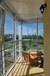 Panoramic windows on the loggia photo