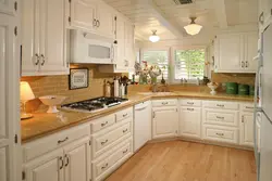 Kitchen with wooden countertop photo