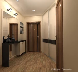 Interiors of the hallways of apartments in a panel house photo