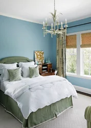 Blue green bedroom interior