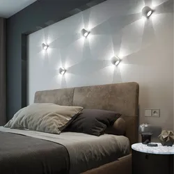 Sconce for a bedroom in a modern style in the interior photo