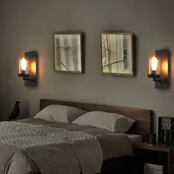 Sconce for a bedroom in a modern style in the interior photo