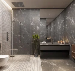 Gray marble in the bathroom interior photo