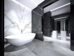 Gray marble in the bathroom interior photo