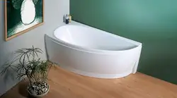 Ванна бөлмесінің интерьеріндегі акрил ваннасы