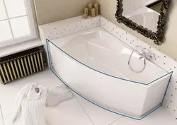 Acrylic bathtub in the bathroom interior