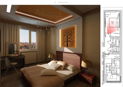 Rectangular bedroom layout photo