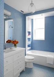 Плитка в ванной голубой белый дизайн
