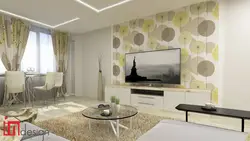 Living room interior in apartment wallpaper modern