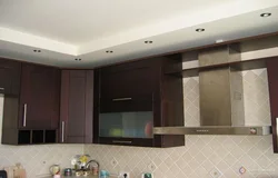 Photo of two-level plasterboard ceilings only in the kitchen