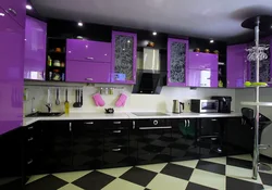 Kitchen in purple design photo