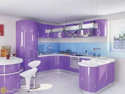 Kitchen in purple design photo