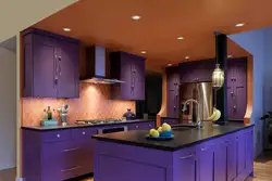 Kitchen In Purple Design Photo