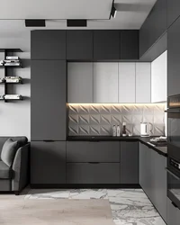 Kitchens in gray and black photo