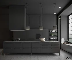 Kitchens In Gray And Black Photo
