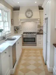 Small Narrow Kitchen Design Photo With Refrigerator