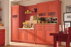 Kitchen design in terracotta tones