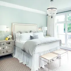 Ivory color in the bedroom interior