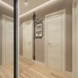 Дизайн прихожей со светлыми дверьми