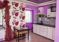 Photo examples of kitchen decoration with wallpaper