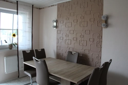 Photo examples of kitchen decoration with wallpaper