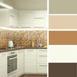 Сочетание коричневого цвета с бежевым в интерьере кухни