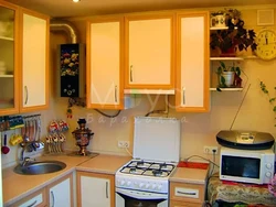 Kitchen 6 sq m with gas water heater and refrigerator photo