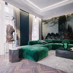 Bedrooms in emerald tones design