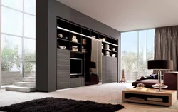 Living room design with wardrobe