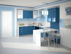 Дизайн Кухни В Бело Синих Тонах