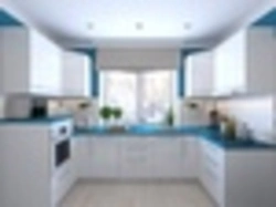 Kitchen Design In White And Blue Tones