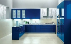 Kitchen Design In White And Blue Tones