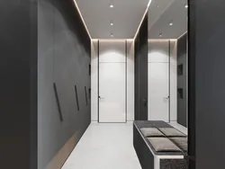 Hallway design in a modern style in gray tones