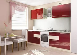 Дизайн кухни в бордовых цветах