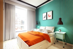 Цветной дизайн спальни