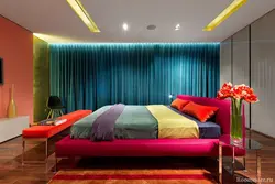 Цветной дизайн спальни