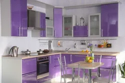 Lavender walls in the kitchen interior