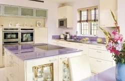 Lavender walls in the kitchen interior