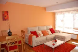 Гостиная оранжевого цвета фото