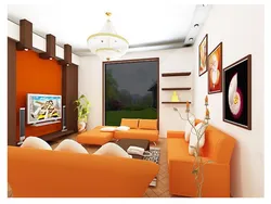 Orange living room photo