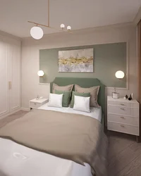 Bedroom In Beige-Green Tone Photo