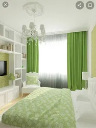 Спальня ў бэжава зялёным тоне фота