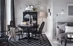 Black Chairs In The Kitchen Interior Photo
